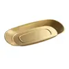 Prato Oval para Lanches de Aço Inoxidável Cor Dourada Prateada Prato para Frango Frito Batatas Fritas Prato para Pratos Frios Loja de Chá com Leite Louça Comercial Atacado Disponível