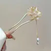 Horquilla de pelo de peonía de estilo nacional de color esmaltado vintage, nuevo estilo chino, estilo antiguo, temperamento de alta gama, accesorios para el cabello, horquilla para el cabello