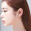 Pendientes Sencillos de Plata 999 para Mujer con Diseño de Cara Sonriente, Tornillo de Cierre, Elegantes y de Moda para el Uso Diario, No Necesitan Quitarse para Dormir