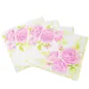 Loja de Guardanapos Estampados com Flores de Rosa Transfronteiriços Restaurante Posicionamento Lenço Facial Doméstico Sem Perfume Flexível Denso Guardanapo