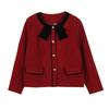 Elegante abrigo de lana de invierno estilo Chanel dulce Nuevo talla grande hermana gorda falda línea A conjunto de dos piezas 431075T21