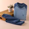 Conjunto de Ropa Interior Térmica para Niños, Tops y Pantalones Suaves de Felpa para Niños Otoño, Pijamas para Niñas, Camisetas de Cuello Alto de Algodón para Niños