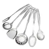 Juego de Seis Piezas de Utensilios de Cocina de Acero Inoxidable para Cocinar, Espátula Doméstica, Cucharón para Sopa, Espumadera, Cuchara para Servir, Engrosado al por Mayor