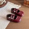 Zapatos Individuales Retro de Estilo Coreano para Niñas con Parche de Velcro y Punta Redonda, Novedad Primavera/Otoño 2026, Zapatos Mary Janes de Suela Suave para Niños Pequeños, Zapatos de Piel