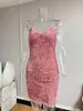 Vestido de Alça com Lantejoulas Estilo Europeu e Americano Desejo Puro para Mulheres 2026 Slim Fit Curto Doce e Picante Francês Vestido de Festa para Mulheres