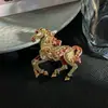 Broche de Aleación de Caballo del Zodiaco Chino Doce Animales Colgante para Bolso de Mujer Creativo Lindo Anillo de Llavero Diamante Regalo