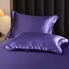 Funda de almohada de seda de color liso de doble cara para belleza, seda de morera, seda de hielo, venta al por mayor de fabricante único, funda de almohada de seda