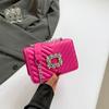 Chegada Nova Primavera e Verão 2024 Textura de Pedra Bolsa Feminina Corrente da Moda Feminina Bolsa Feminina Casual Bolsa Transversal Pequena Bolsa Quadrada
