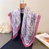 Pañuelo Cuadrado Shawl Estampado Estética Nórdica Seda Artificial Versátil Bufanda de Cuello de Gama Alta Pañuelo para la Cabeza Pañuelo de Seda Bufanda para Mujeres