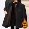 Jaqueta de inverno masculina mais vendida internacionalmente para homens de meia-idade e idosos, estilo novo, forrada com fleece, espessa, quente, jaqueta de chenille para homens no inverno