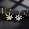 Colar Folha de Bordo Full-Diamond Europeu e Americano de Venda Quente Transfronteiriça Moda Feminina Personalidade Tendência Hip-Hop Corrente Osso Corrente Colar Fabricante Atacado