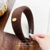 Diadema de Tela de Lana con Letras Otoño e Invierno Coreana, Diadema Ancha de Moda de Alta Gama, Accesorio Versátil para el Cabello