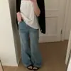 Foto real de los nuevos jeans acampanados de lavado simple de alta gama para mujer de Dongdaemun, Corea, otoño 2026