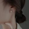 Anel Meio Anel Coreano de Prata S925 com Zircônia Diamante Brinco de Orelha chic Brinco de Orelha Para Usar no Escritório Brincos Exquisitos Micro-incrustados