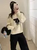 Suéter Tejido Pulóver de Cachorro Coreano Súper Bonito para Mujer 2025 Nuevo Otoño e Invierno Popular Top Coreano Dongdaemun
