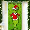 Capa de Porta Grinch do Mesmo Estilo Mais Vendida da Amazon com Padrão de Design de Imagem 90X180Cm Capa de Porta Impressão Digital Cortina de Porta