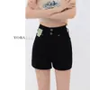 Shorts de Mezclilla Elástica Negros para Mujer, de Tiro Alto, Verano, Tallas Grandes, Petite, Adelgazantes, Figura de Pera, Hot Pants de Corte A
