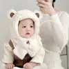 Gorro y Bufanda Integrados para Niños para Otoño e Invierno, Nuevo Gorro con Máscara Gruesa a Prueba de Viento para Bebé, Gorro con Capucha para Protección de Orejas de Bebé en Bicicleta