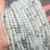 Cuentas Redondas Verdes de Tianshan 7A Naturales Cuentas Sueltas Verde Hielo Pulsera de Jade Semiacabada DIY Cuentas de Bambú Seda Dorada Jade