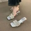 Primer encuentro con Ji Po y sandalias negras de punta abierta, zapatos de hada para usar al aire libre, vestido de verano 2026 con tacones altos, sandalias pequeñas
