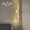 Luminária de parede moderna minimalista para cabeceira de quarto corredor corredor parede de fundo decoração criativa luminária de parede de tira longa minimalista nórdica ferro