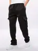 2025 Calça Casual de Comércio Exterior Transfronteiriço Masculina Esportiva Fitness Reta Calça de Moletom Solta com Múltiplos Bolsos Cargo Longa