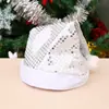 Gorro navideño para adultos con lentejuelas, gorro navideño con decoración navideña, gorro de Papá Noel, gorro navideño con decoración para fiestas y espectáculos.