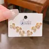 2025 Exquisitos Pendientes de Flor Brillante con Circonita Set de Tres Pares Estilo Lujo Accesible para Mujer Exquisitos Pendientes de Gama Alta Set de 6 Piezas