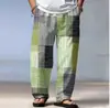 Pantalones Rectos de Hombre Estampados Multicolores Cuadrados Nuevos Otoño 2024 Sueltos Deportivos y Casuales
