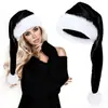 Gorro navideño de peluche largo y transfronterizo, gorro navideño de peluche corto, suministros de decoración para regalos navideños.