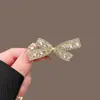 Pinza para el Cabello de Cristal con Zirconia y Lazo Estilo Lujo Ligero para Mujer, Pinza Simple y Elegante para Flequillo Lateral para Niñas, Pinza de Pato Estilo Hada