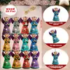 Conjunto de 12 Anjos de Natal Coloridos, Papai Noel de Madeira, Rena, Homem de Gengibre com Asas, Enfeites Pendentes para Decoração de Festa em Casa