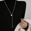 Colar Pingente Minimalista Gota d'Água para Mulheres 2026 Novo Popular Corrente Longa para Suéter Acessório Versátil de Luxo Leve Elegante