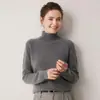 Suéter de Cachemir 100% Grueso de Cuello Alto para Otoño e Invierno, Suéter Cálido de Punto para Mujer, Top Base, Suéter Versátil, Ropa Interior para Mujer