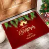 Capachos de Entrada Vermelhos de Natal Transfronteiriços, Tapetes de Banheiro Absorventes de Água e Antiderrapantes, Tapetes de Veludo Cristal Festivos e Resistentes a Manchas para Casa