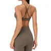 Chaleco de yoga con tirantes ajustables transfronterizos para mujer, copa de gota de agua Maya desmontable, sujetador deportivo con tirantes cruzados en la espalda