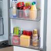 Caja de almacenamiento transparente de estilo japonés con puerta lateral para refrigerador, escritorio, papelería, cosméticos, caja de almacenamiento de pared