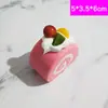 Pastel Fruta Falsa Pan Modelo Rollo Suizo Ventana Hogar Refrigerador Pegatina Decoración Fotografía de Alimentos Accesorios para Jugar