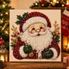 Pintura de Diamantes Navideña Kit Acrílico DIY Papá Noel Adorno Colgante Decorativo Navideño Pintura de Perlas Hecha a Mano