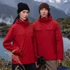 Jaqueta Externa com Forro de Penas Três em Um para Homens e Mulheres, Corta-vento Impermeável Removível, Roupa de Trabalho para Montanhismo, Outerwear, Personalização