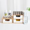 Caja de Almacenamiento de Escritorio Multifuncional Multicompartimento con Cajón Bambú Cosméticos a Prueba de Polvo Moda Nacional Caja de Acabado Caja de Almacenamiento