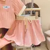Nuevo Conjunto Dulce de Verano para Niñas: Conjunto de Dos Piezas Rosa para Bebé con Polo de Manga Corta y Shorts