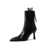 Botines Nuevos de Estilo 2026 con Punta Fina y Tacón Alto para Mujer, Botines Delgados de Tacón Fino para Primavera y Otoño, Botines Cortos Adelgazantes y Versátiles para Mujeres Pequeñas