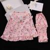 2025 Pijama Nuevo para Niñas Primavera y Otoño Manga Larga Algodón Nube Fino Dibujos Animados Niñitas Conjunto de Ropa para el Hogar