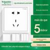 Painel de tomada com interruptor Schneider Haolang branco elegante 86 cinco furos usb 23 pino ar condicionado tomada de parede embutida