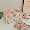 Cesta Organizadora Fofa Acolchoada Estilo Pastoral Enfeites de Mesa Cesta de Armazenamento Cosméticos Lanches Joias Sacola de Armazenamento para Pequenos Objetos