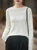Suéter de Punto de Lana Hueco de Ganchillo Resistente Hombros Descubiertos, Nuevo Suéter Amigable con la Piel para Primavera y Otoño