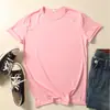 Camiseta Casual de Manga Curta com Gola Redonda, Versão Solta Grande, Tamanho Europeu, Moda de Rua Europeia e Americana, Camiseta Básica Lisa, Atacado de Fábrica