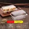 Caixa de Confeitaria Transparente Descartável, Estilo Padrão Transparente, Versão Espessada, Embalagem para Assados de Biscoitos Pequenos, Bolos e Doces