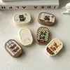 Estuche para Lentes de Contacto de Cachorro y Gatito de Dibujos Animados Lindo Portátil Colorido Estilo Corazón Girly con Espejo Estuche Compañero TZ044